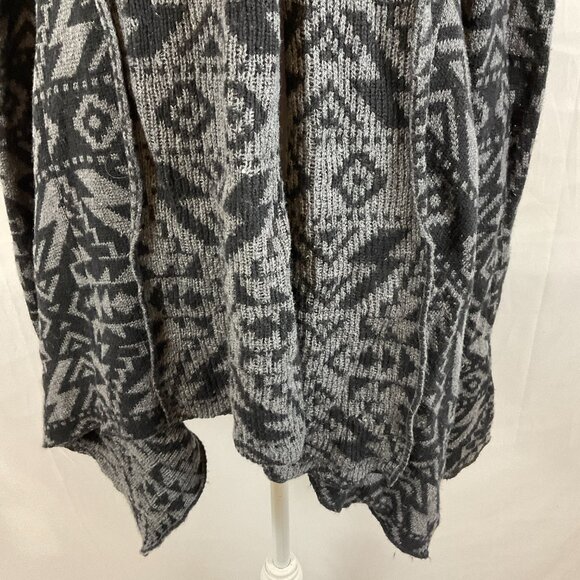 Patagonia Pine Mountain Wrap Sweater Women's M Black Gray Aztec Print Open Front - Picture 5 of 12